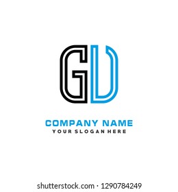 G V initial letter, modern logo design template vector