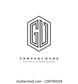 G V initial letter, modern logo design template vector