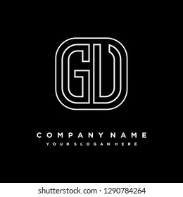 G V initial letter, modern logo design template vector