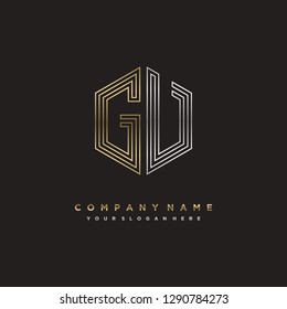 G V initial letter, modern logo design template vector
