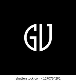 G V initial letter, modern logo design template vector