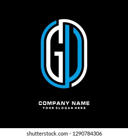 G V initial letter, modern logo design template vector