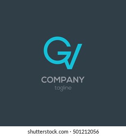 G & V  Letter logo design vector
