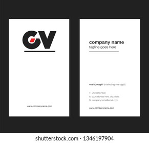 G V letters Joint logo icon with business card vector template.