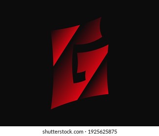 G horror vector, letra aterradora. El miedo loco es el tipo de letra brutal . Por crimen o crimen, horror noche oscura, mal diseño terrible y más