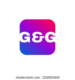G and G vector icon with curved square. GG brand typography icon.