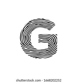 g Logo base de letra vectorial. Letra inicial g vectorial Icono Concepto de huella digital