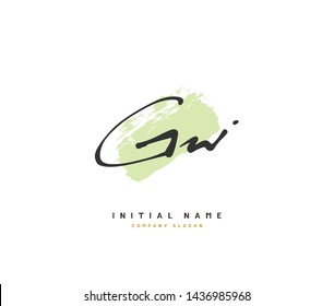 G W GW Beauty vector initial logo, handwriting logo of initial signature, wedding, fashion, jewerly, boutique, floral and botanical with creative template for any company or business.
