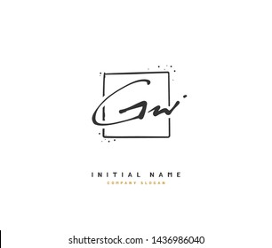 G W GW Beauty vector initial logo, handwriting logo of initial signature, wedding, fashion, jewerly, boutique, floral and botanical with creative template for any company or business.
