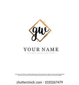G W Initial abstract logo template vector