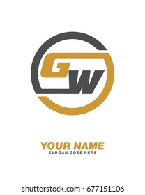 G W initial circle logo template vector