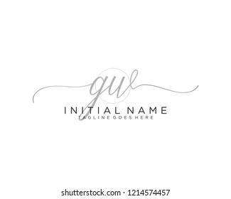 G W Initial handwriting logo vector