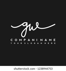 G W Initial handwriting logo vector