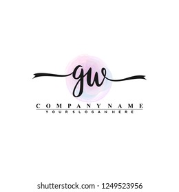 G W Initial handwriting logo vector