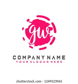 G W Initial handwriting logo vector
