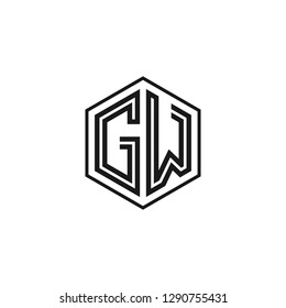 G W initial letter, modern logo design template vector 