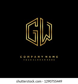 G W initial letter, modern logo design template vector 