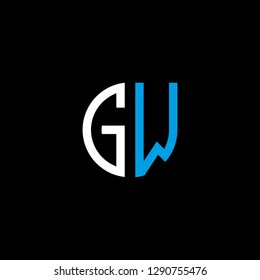 G W initial letter, modern logo design template vector 