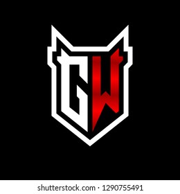 G W initial letter, modern logo design template vector 