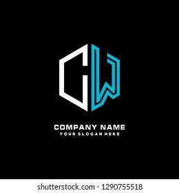 G W initial letter, modern logo design template vector 