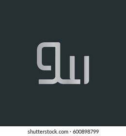 G & W Letter logo design vector element