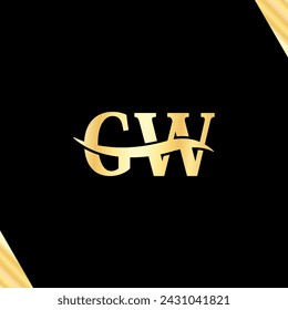 G W letter Logo Elegant design, monogram typography vector of company initial name symbol.