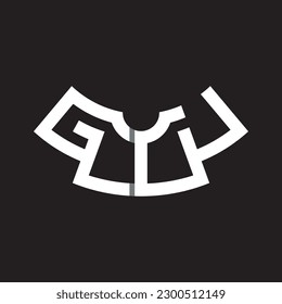 G and W letter logos that form the silhouette of a t-shirt