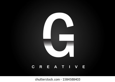 G white cuted letter with dark shadow vector illustration. Modern letter for logo, branding, label, mock-up, cover, company name, business emblem, textile, print, title, font or web page design.