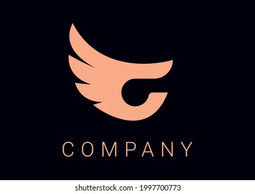 
G with wing logotype. Vector logo template.
