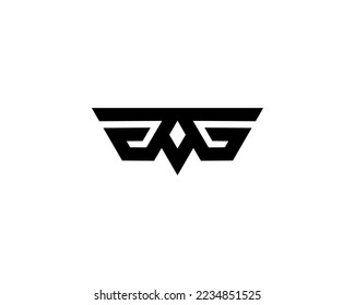 g Flügellogo, moderne Vektorgrafik
