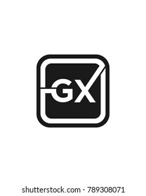 G X initial box letter logo template vector