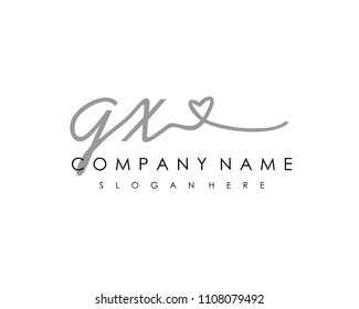 G X Initial handwriting logo vector