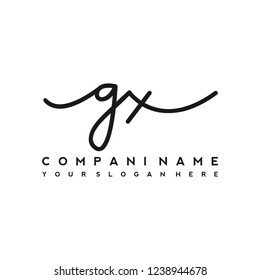 G X Initial handwriting logo vector