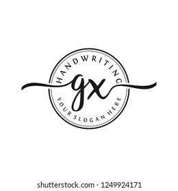 G X Initial handwriting logo vector