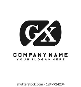 G X Initial handwriting logo vector