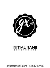 G X Initial Handwriting Logo Template Vector