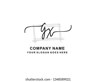 G X Initial Handwriting Logo Template