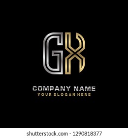 G X initial letter, modern logo design template vector 