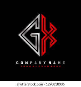 G X initial letter, modern logo design template vector 
