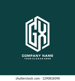 G X initial letter, modern logo design template vector 