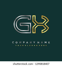 G X initial letter, modern logo design template vector 