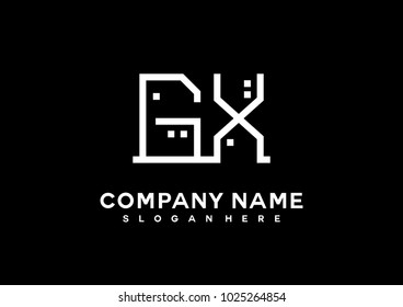 G X initial logo template vector