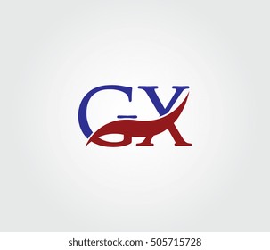 G and X Swoosh Initial Logo Vector