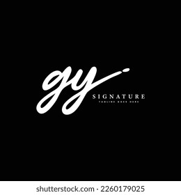 G, Y, GY Initial letter handwriting and signature vector logo