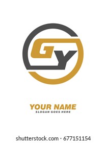 G Y initial circle logo template vector