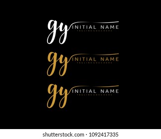 G Y Initial handwriting logo vector. Hand lettering for designs.