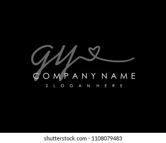 G Y Initial handwriting logo vector