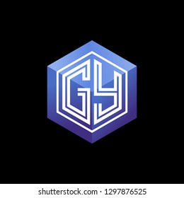 G Y initial letter, modern logo design template vector