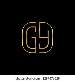 G Y initial letter, modern logo design template vector