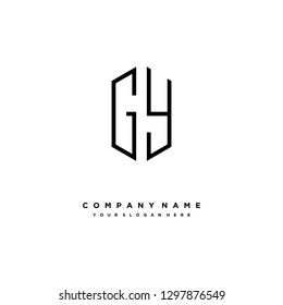 G Y initial letter, modern logo design template vector